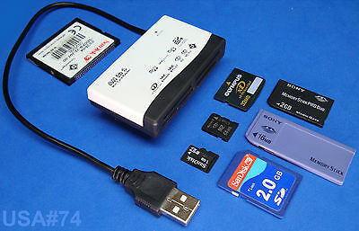 Usa Seller. Usb Memory Card Reader M2 Cf Xd Mmc Ms Sdhc Sd Micro Mini External