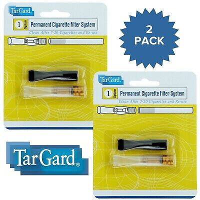 2 New Cleanable Reusable Cigarette Filters: Targard Gold, Black Cigarette Filter