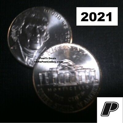 (2 Coins) 2021 P&d Jefferson Nickels Nickle From Bu Rolls - Mr_peet